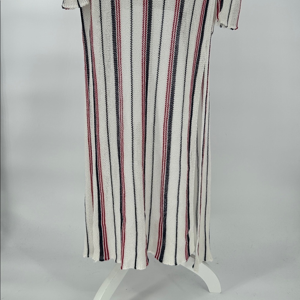Lost + Wander Striped Knit Duster Cardigan Cream Red Blue XS S Women Boho - Picture 8 of 10
